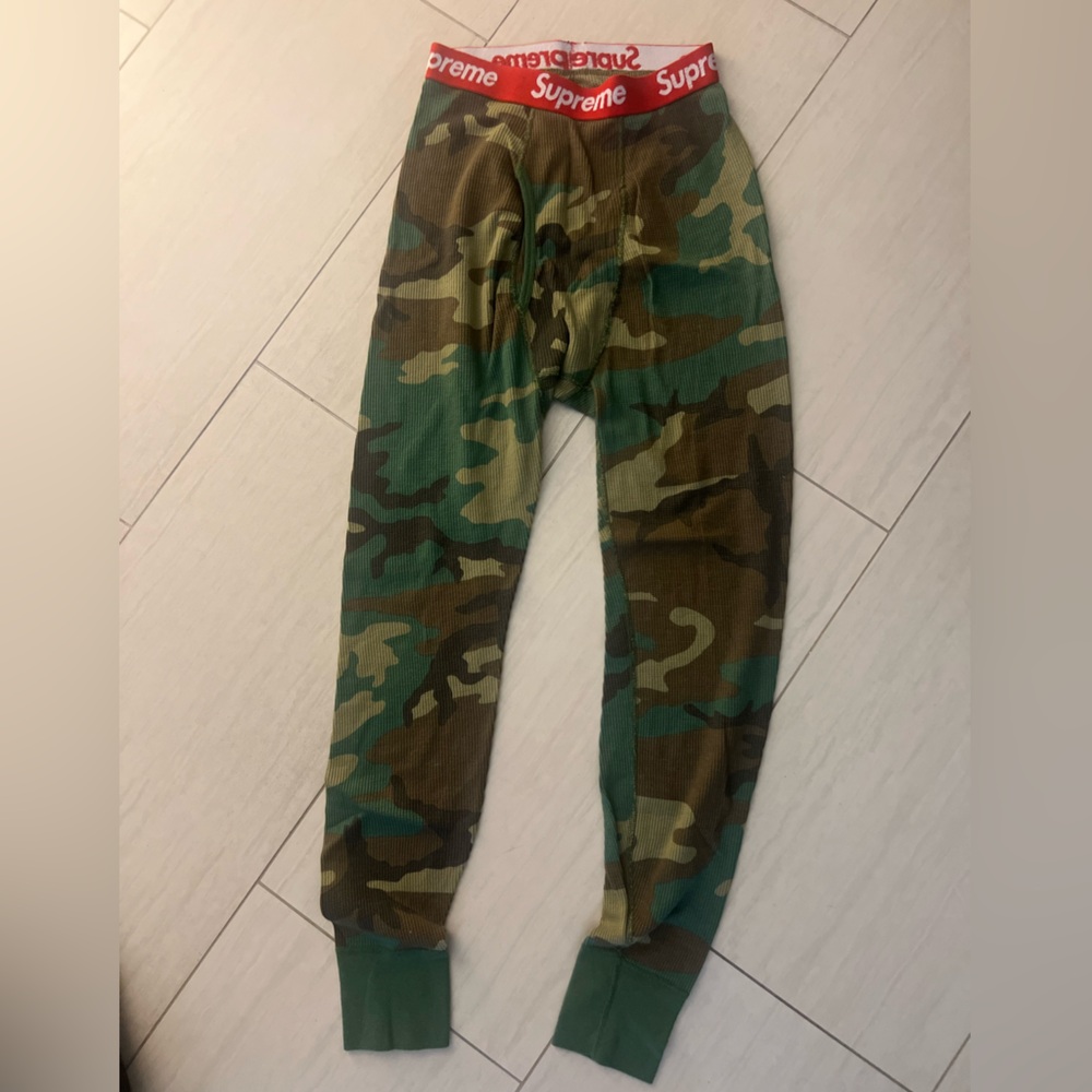Supreme hanes camo longjohns